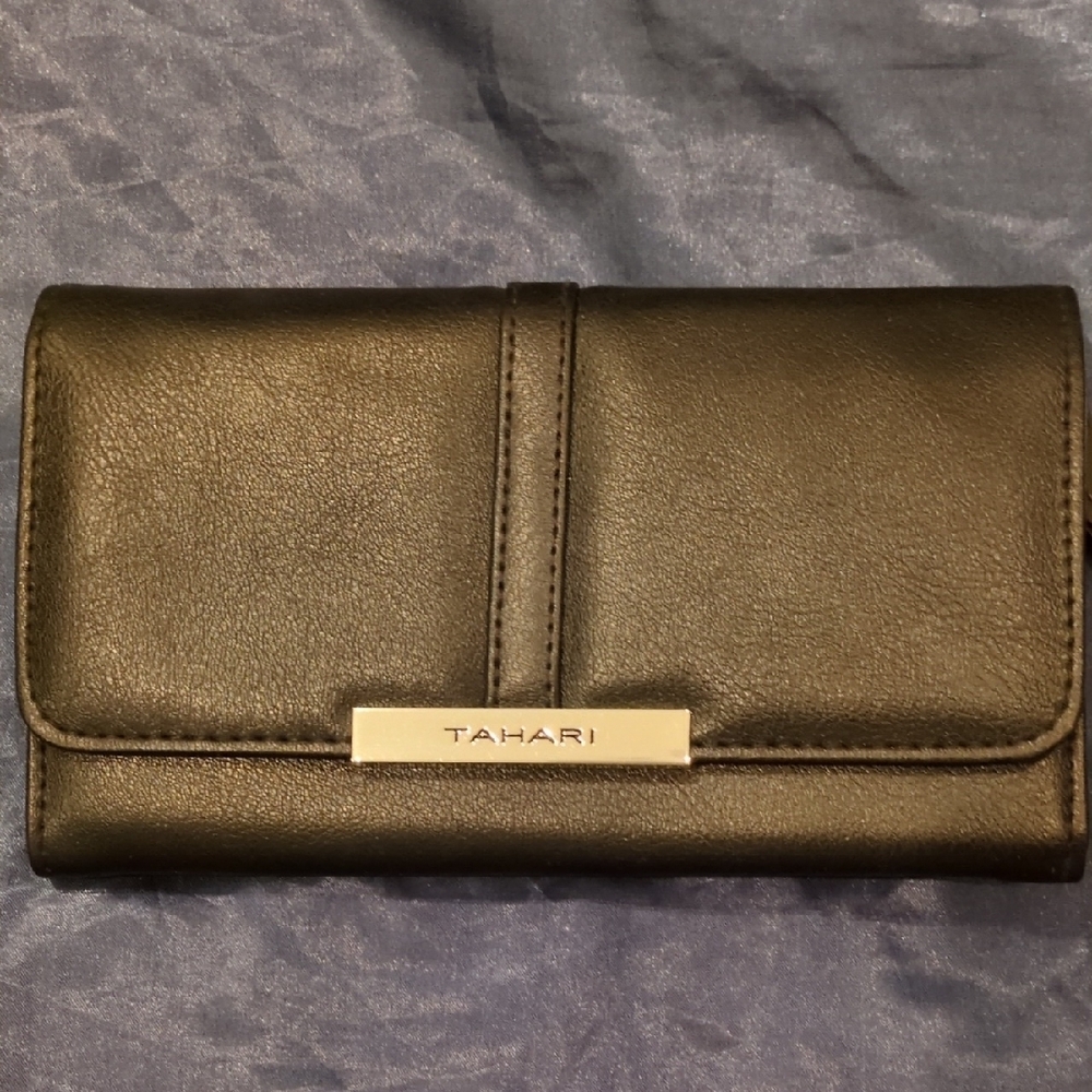 Tahari Black Vegan Leather Wallet
